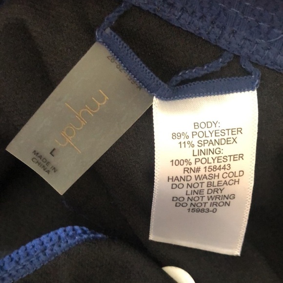 Mynah Catch A Wave Textured Navy Zipper High Waisted Bikini Bottom Sz. L NWT - Picture 5 of 5